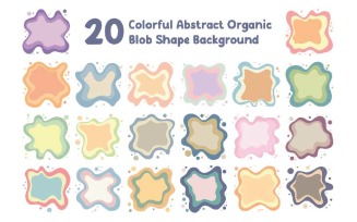 20 Colorful Abstract Organic Blob Shape Background