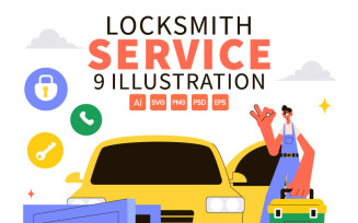 9 Locksmith Service Illustration