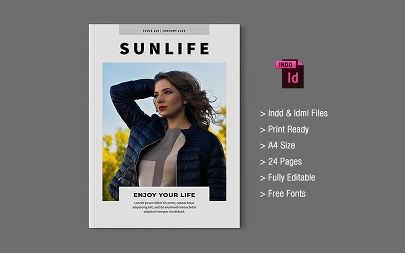 Minimal Lifestyle Magazine Template 18
