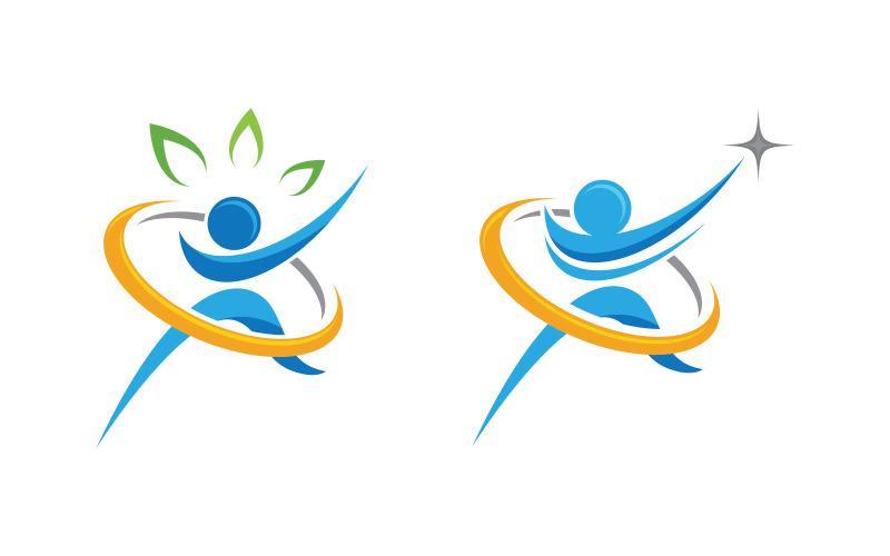Healthy life Human character logo sign illustration v.100 Logo Template