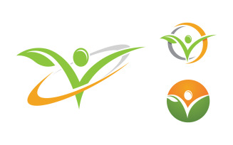 Healthy life Human character logo sign illustration v.104