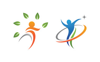 Healthy life Human character logo sign illustration v.107