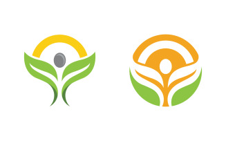 Healthy life Human character logo sign illustration v.109