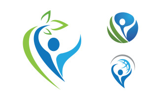 Healthy life Human character logo sign illustration v.81
