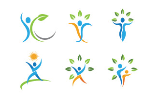 Healthy life Human character logo sign illustration v.83
