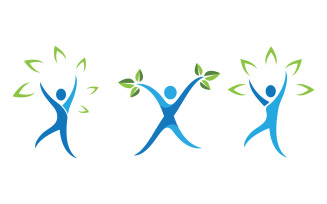 Healthy life Human character logo sign illustration v.94