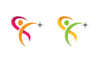 Healthy life Human character logo sign illustration v.97