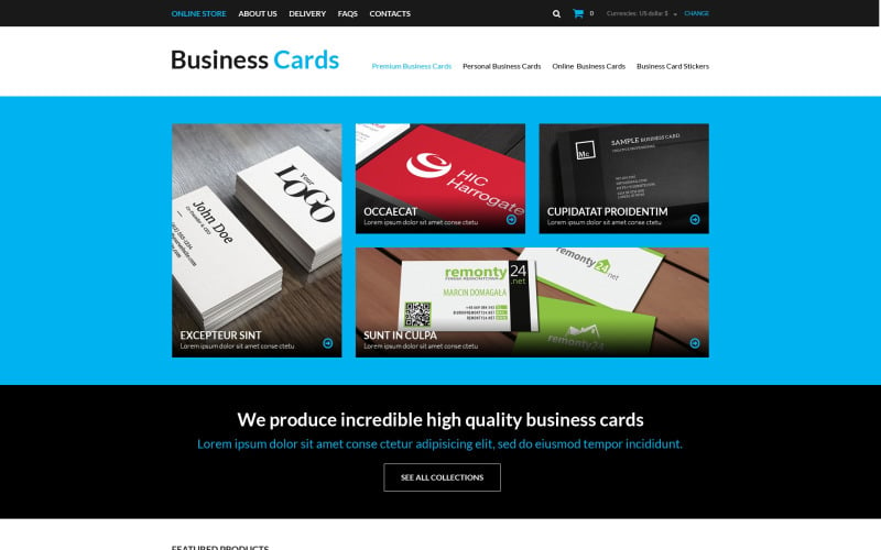 Business Cards Store VirtueMart Template