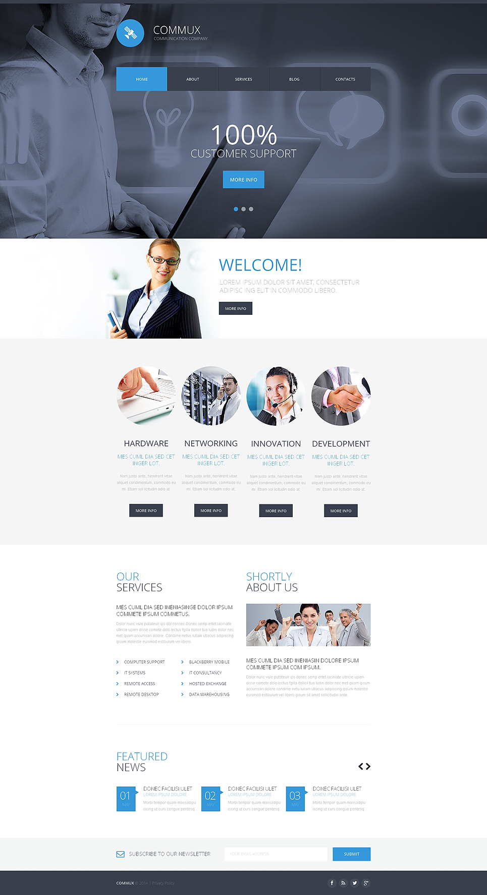 Communications Responsive Website Template New Screenshots BIG