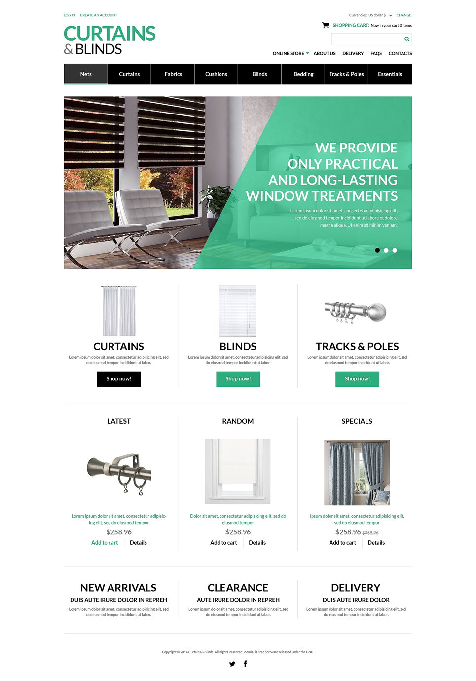 Curtains  Blinds Salon VirtueMart Template New Screenshots BIG