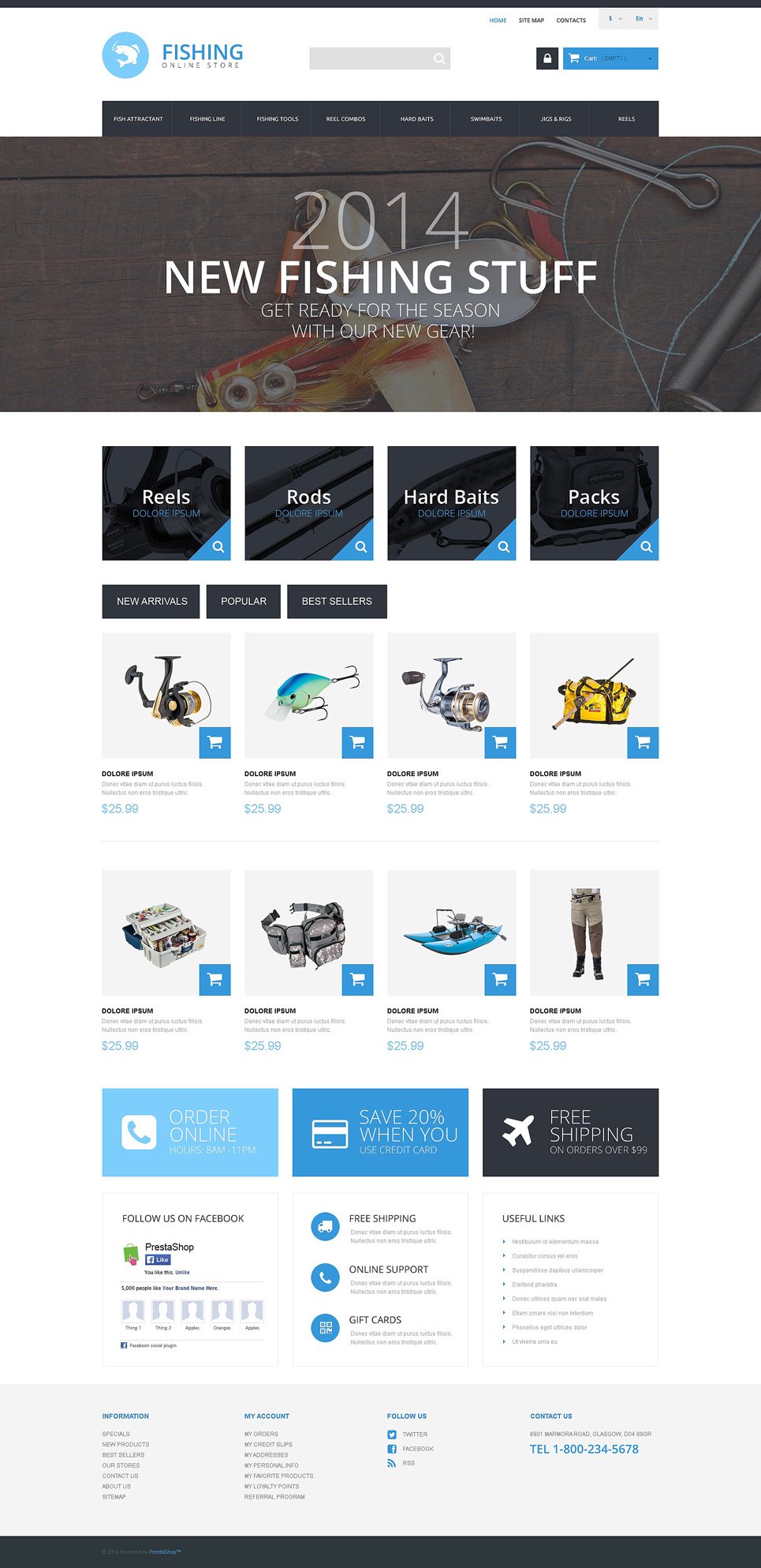 Fishing Store PrestaShop Theme New Screenshots BIG