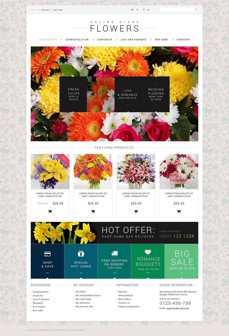 Flower Shop Website Template 50971