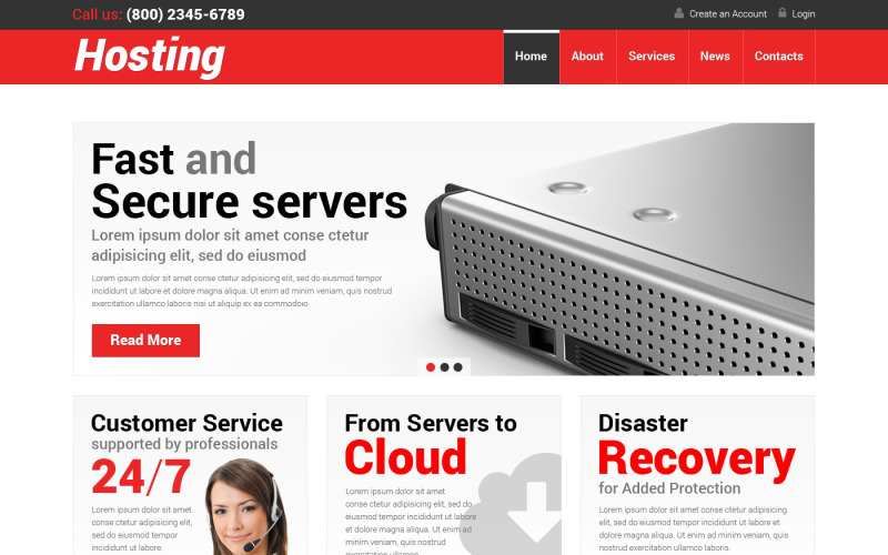 Hosting Responsive WordPress Theme