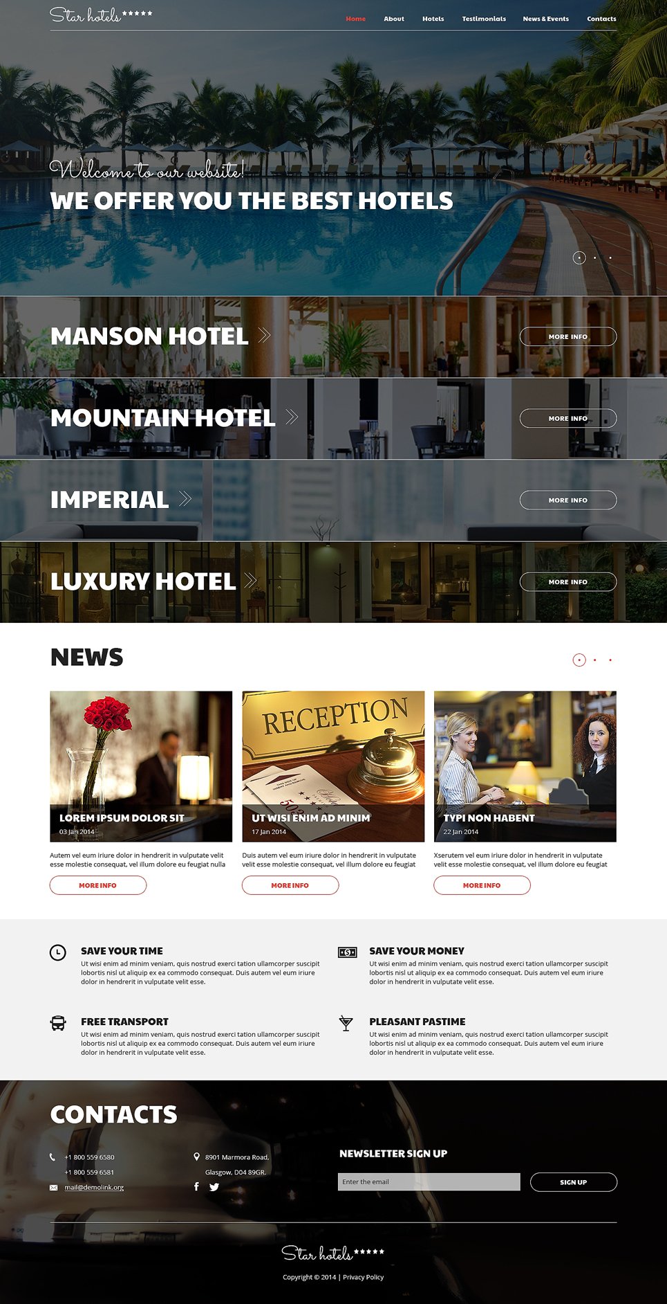 Hotels Responsive Joomla Template #50927