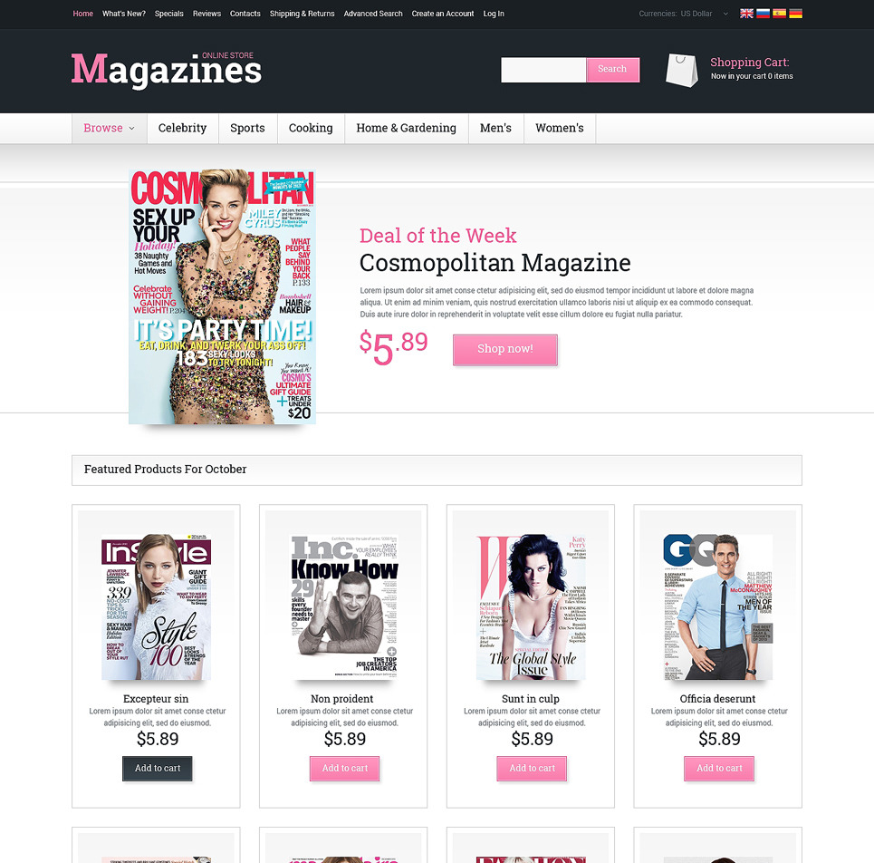 News Portal osCommerce Theme Big Screenshot News Portal OsCommerce Template New Screenshots BIG