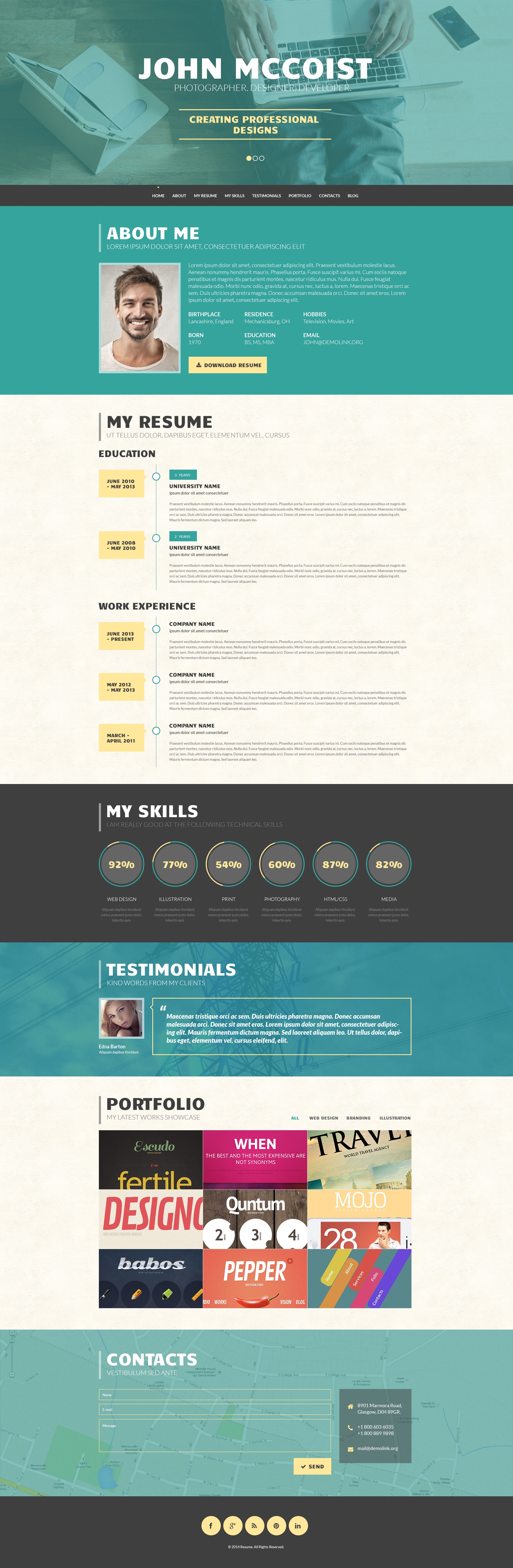 Persuasive Web Portfolio WordPress Theme - screenshot
