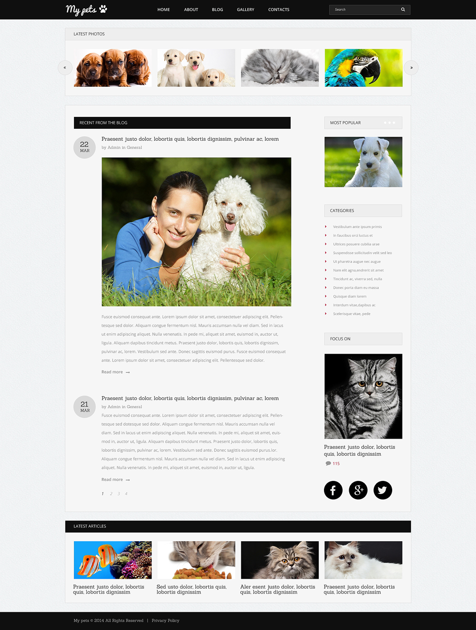 Pets Guide Drupal Template New Screenshots BIG