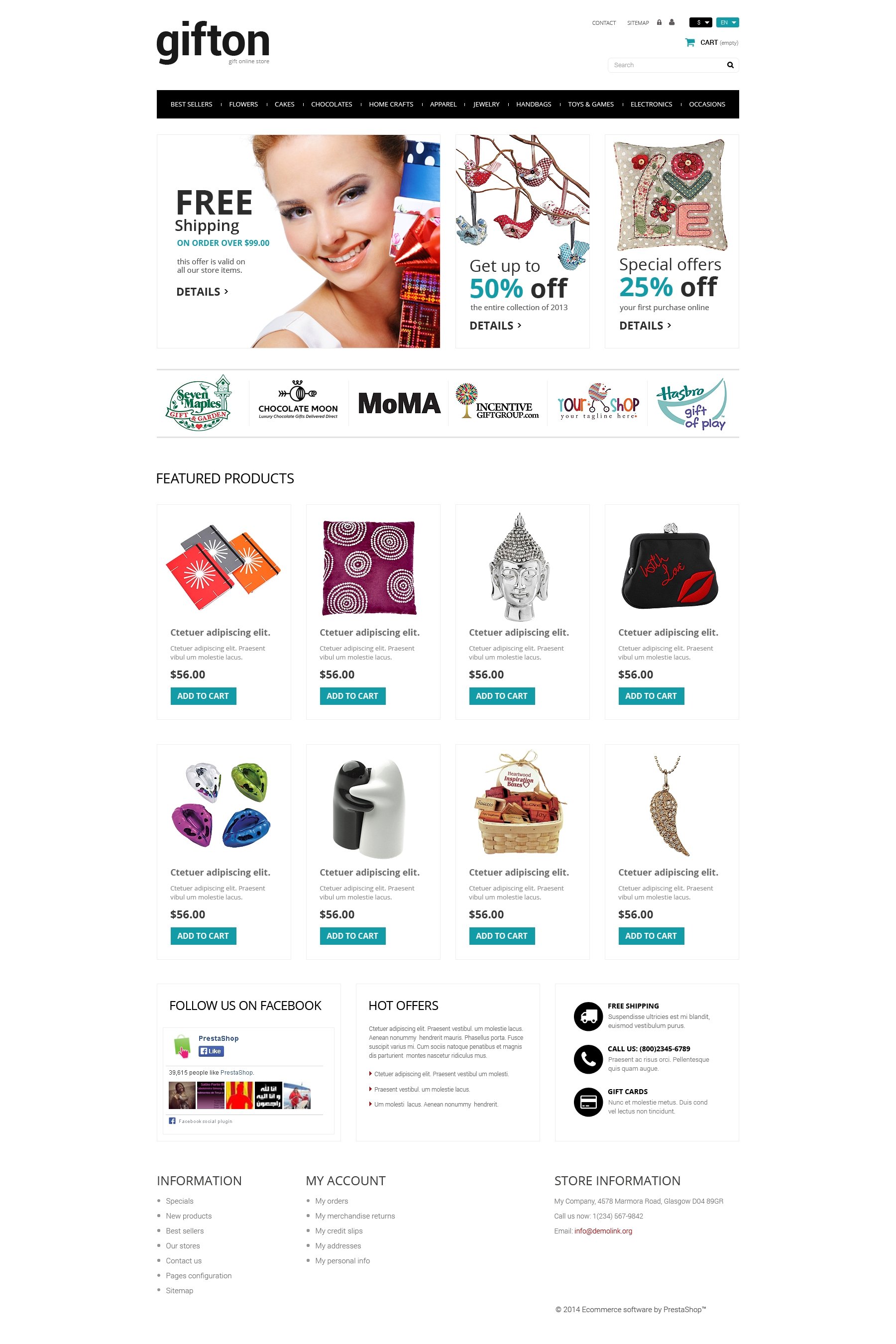 PrestaShop Theme namens "Geschenkladen" #50942 - Screenshot