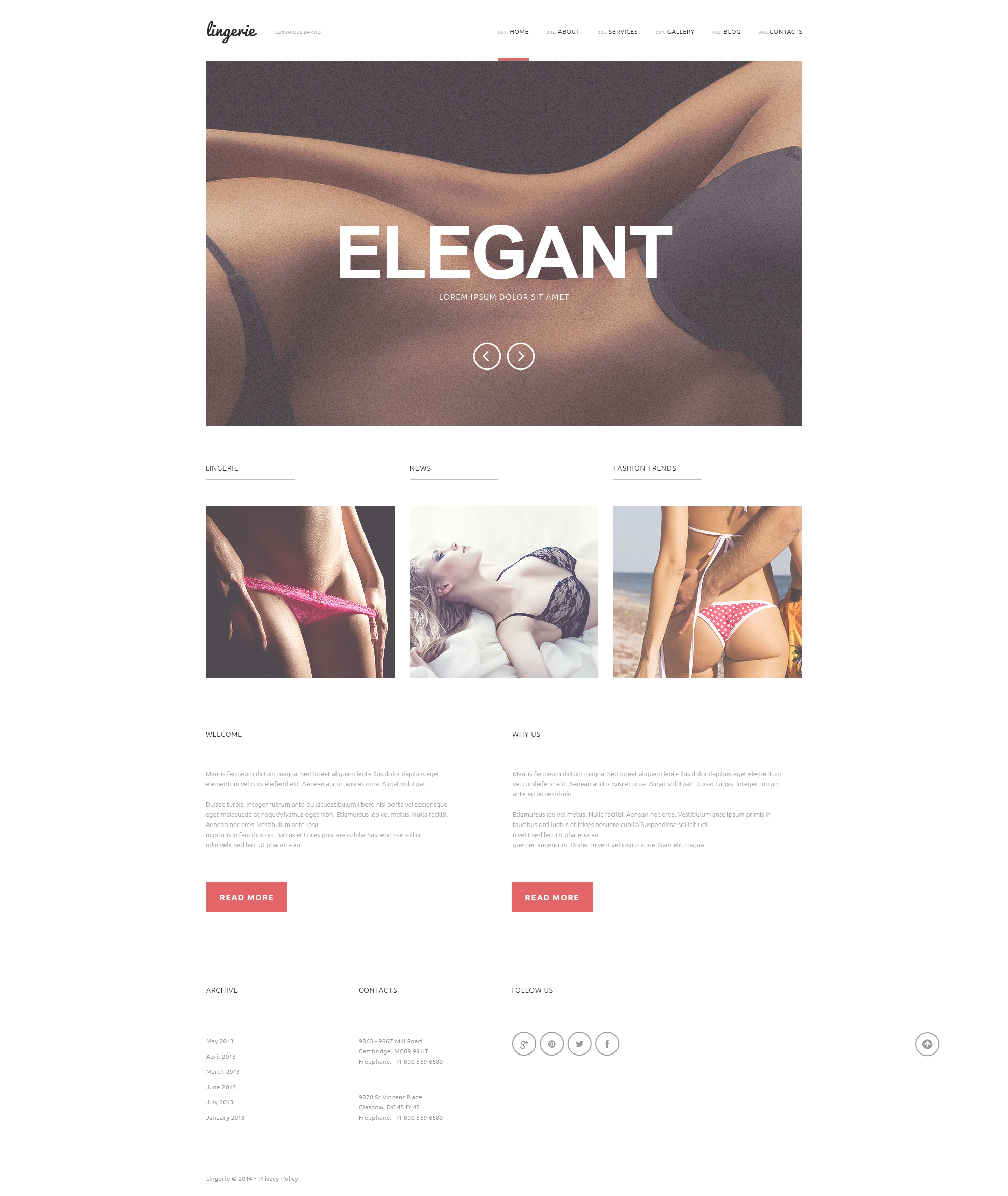 "Refined Lingerie" Responsive WordPress thema №50936