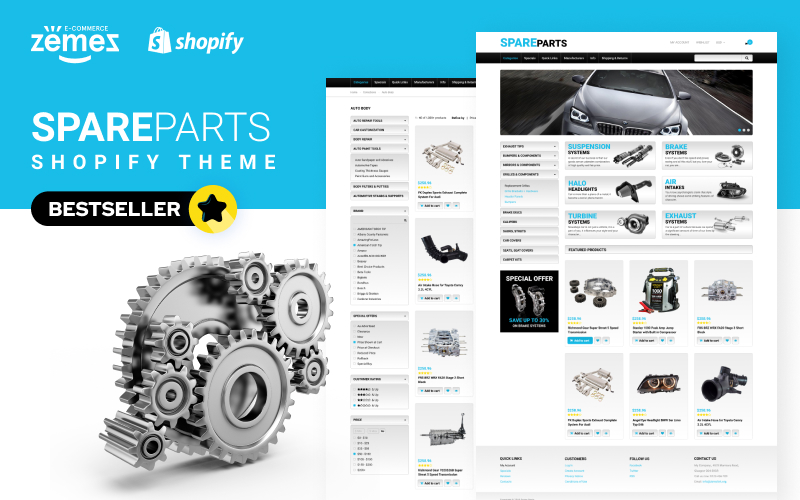 Shopify Theme namens "Ersatzteile" #50966