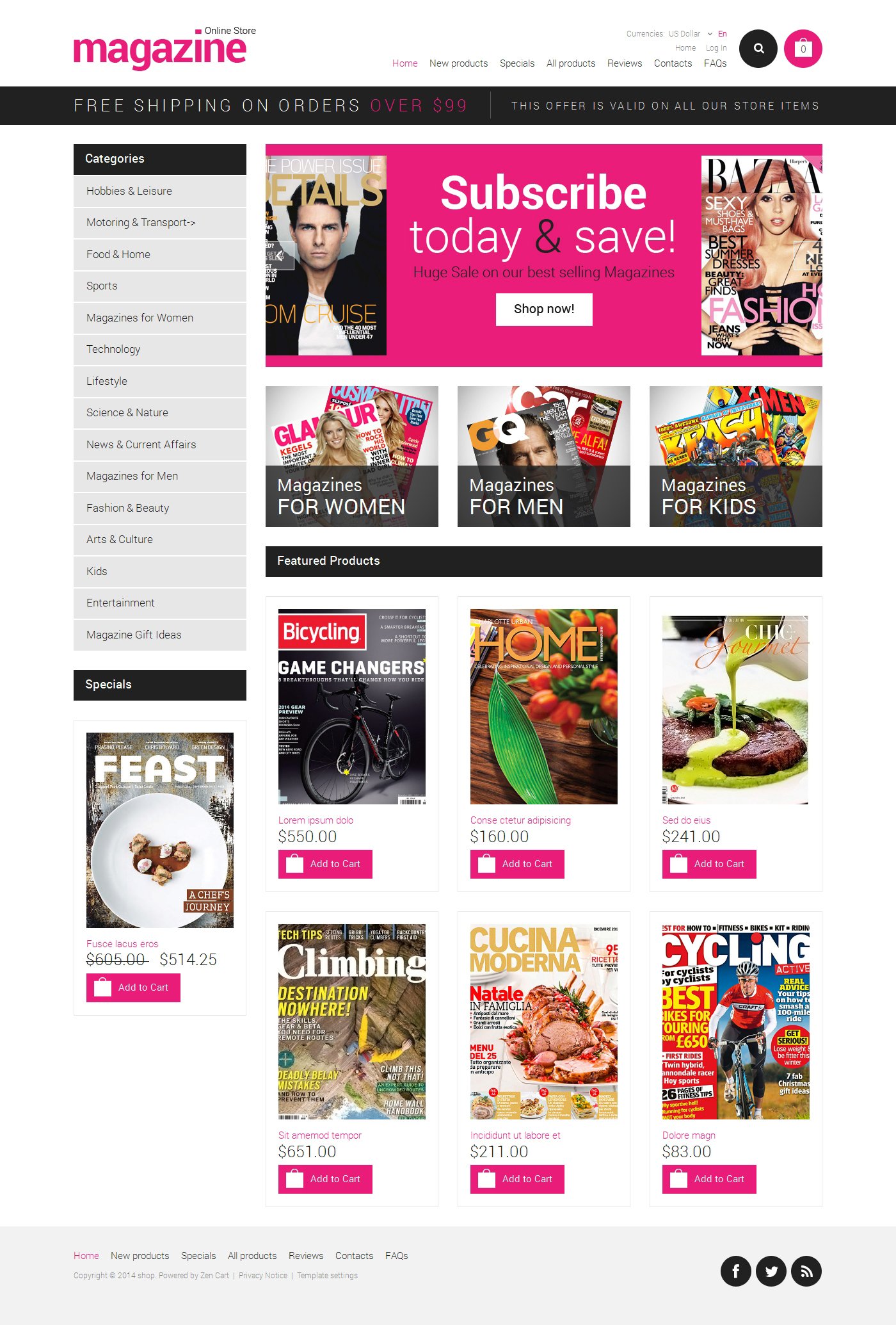 Thème Zen Cart pour site de nouvelles #50963 - screenshot