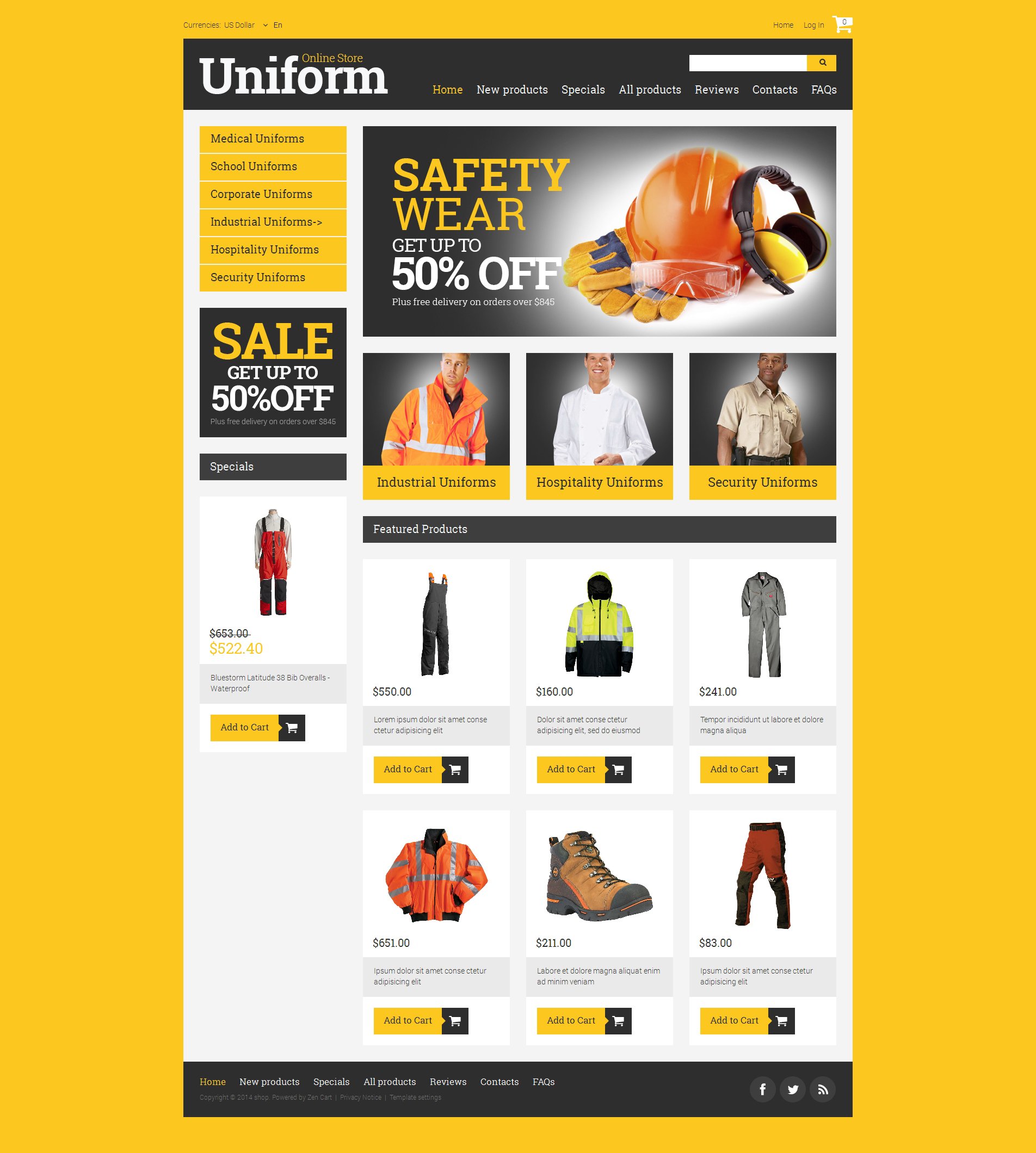 Thème Zen Cart pour site de pompiers #50906 - screenshot