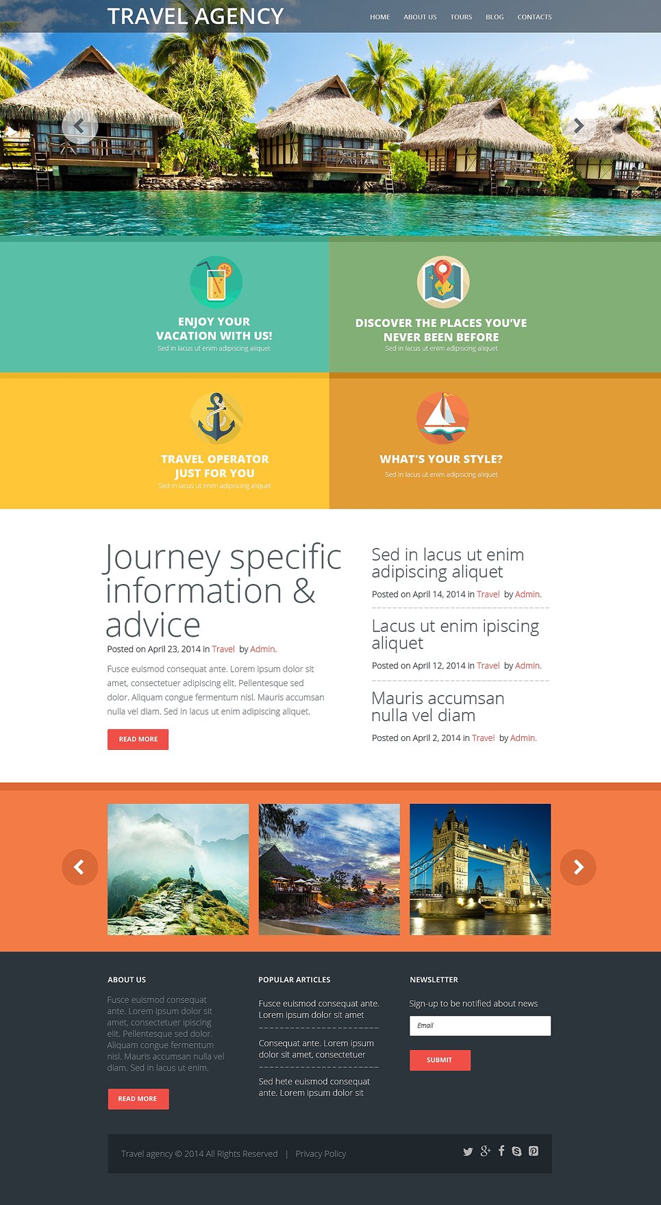 Travel Agency Responsive Website Template 50997