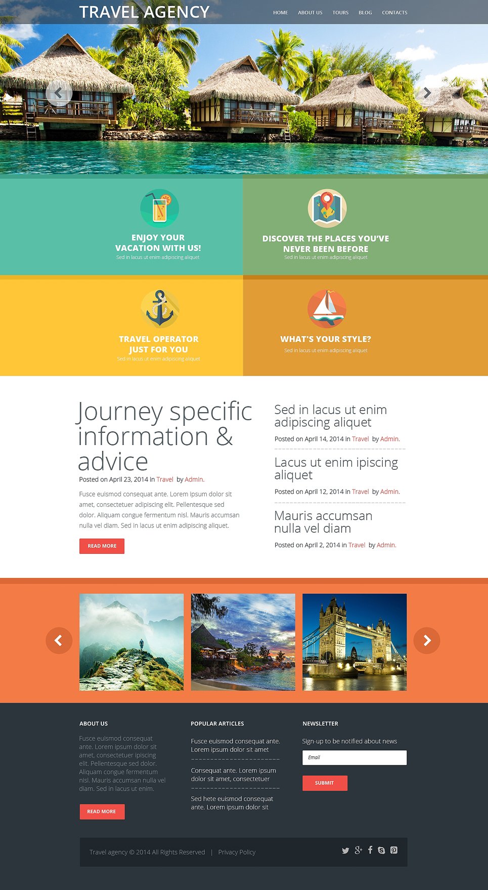 Travel Agency Responsive Website Template #50997