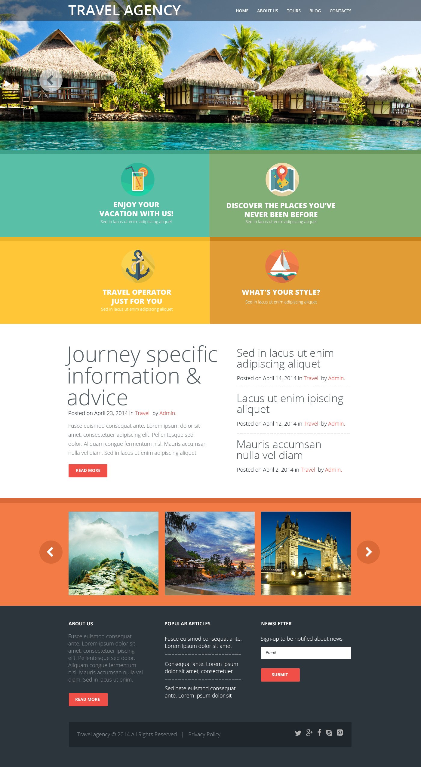 Travel Agency Responsive Website Template 50997