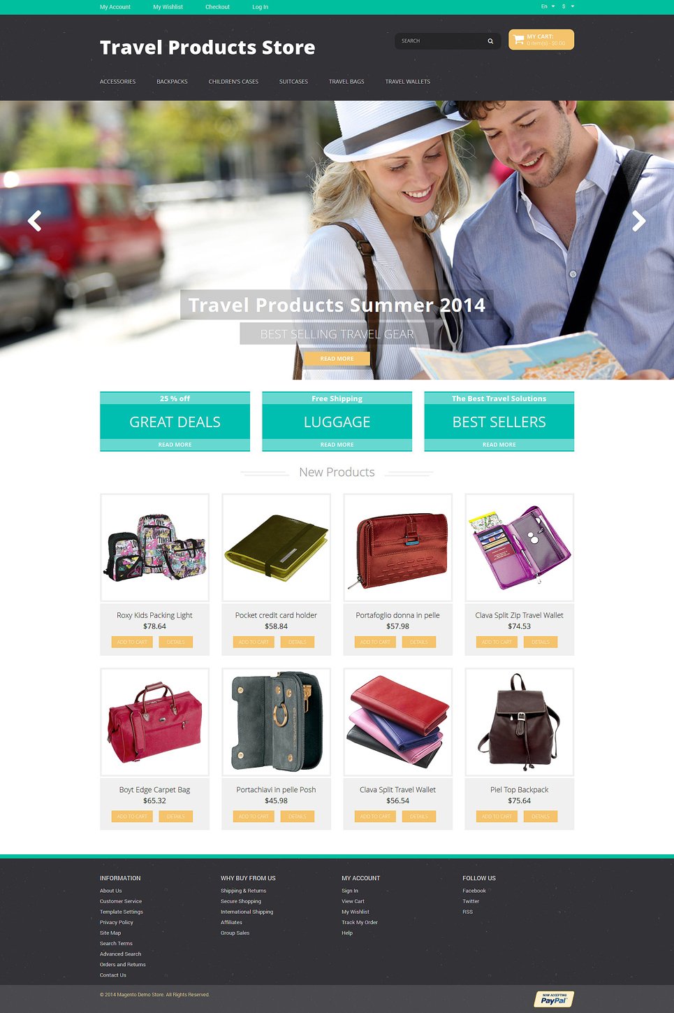 Travel Products Magento Theme New Screenshots BIG