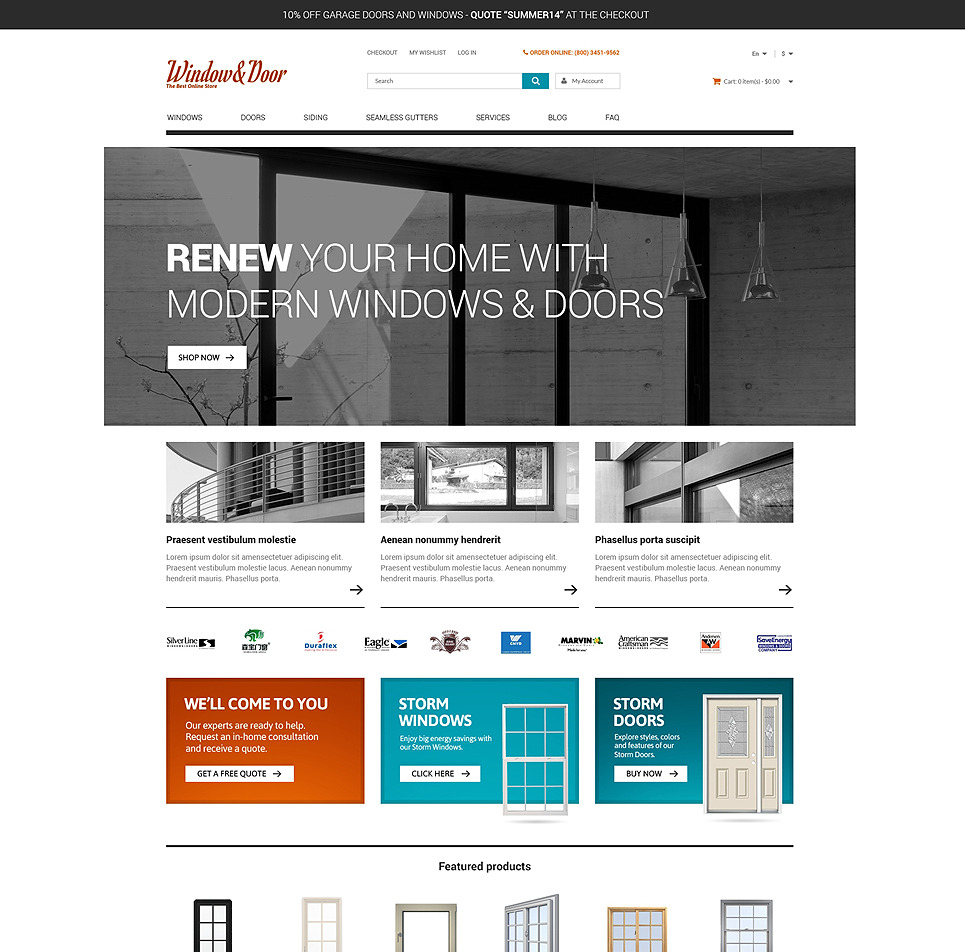 Windows & Doors osCommerce Template Big Screenshot Windows & Doors OsCommerce Template New Screenshots BIG