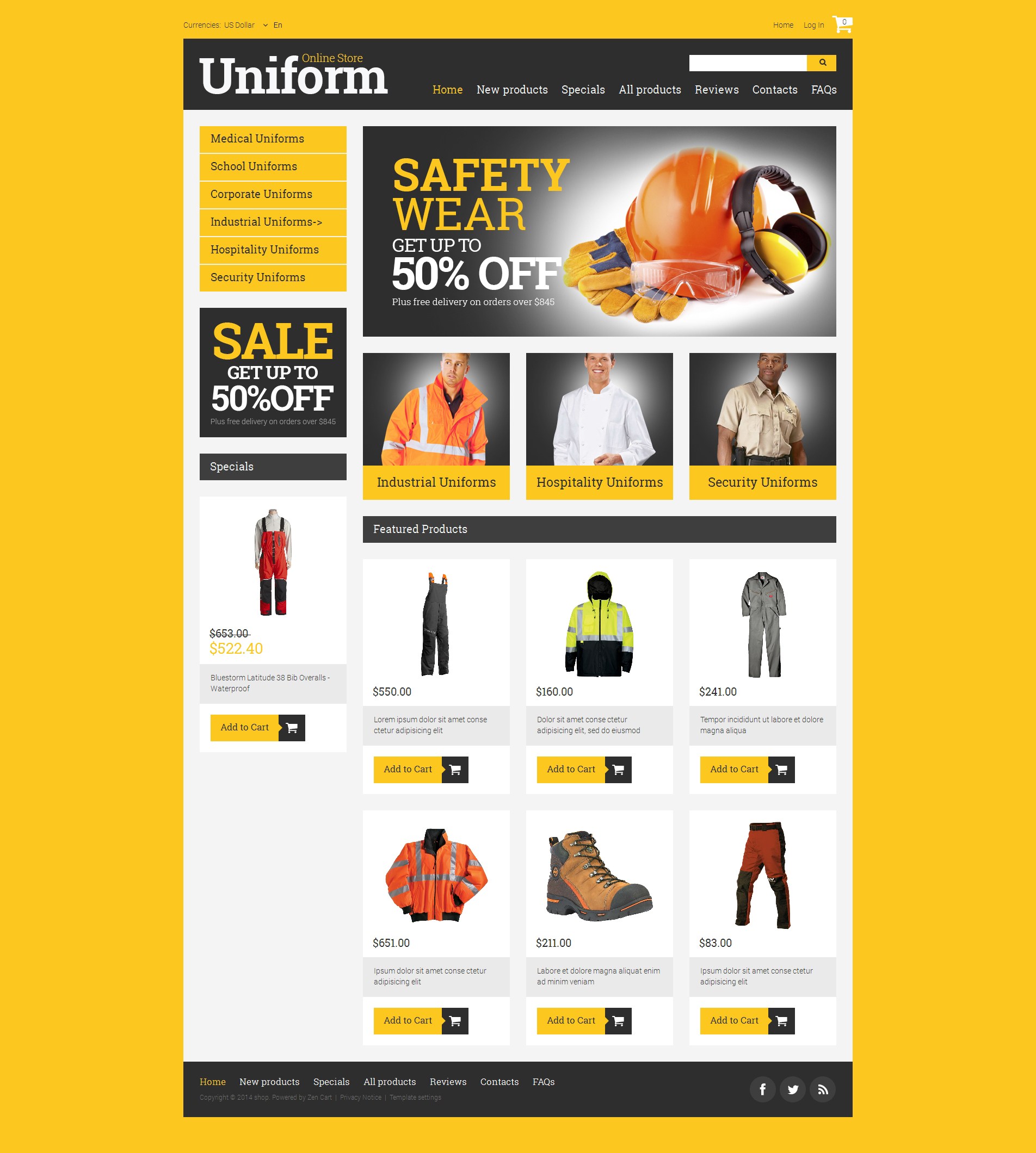 ZenCart template over Brandweer №50906 - screenshot