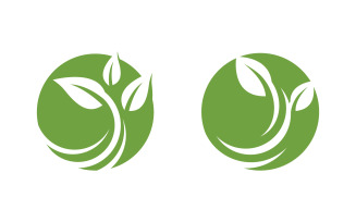 Green Tree leaf ecology nature element vector design v.34