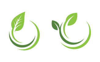 Green Tree leaf ecology nature element vector design v.35