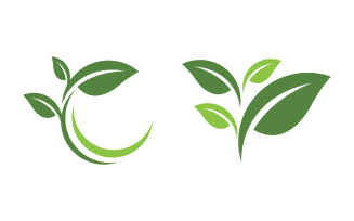 Green Tree leaf ecology nature element vector design v.42