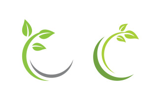 Green Tree leaf ecology nature element vector design v.47