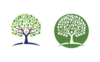 Green Tree leaf ecology nature element vector design v.48