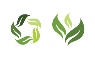 Green Tree leaf ecology nature element vector design v.56