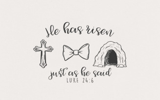 He Has Risen Png, Easter Christian Png, Coquette Easter Png, Retro Easter Png, Bible Verse Png,