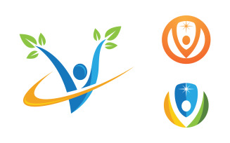 Healthy life Human character logo sign illustration v.114