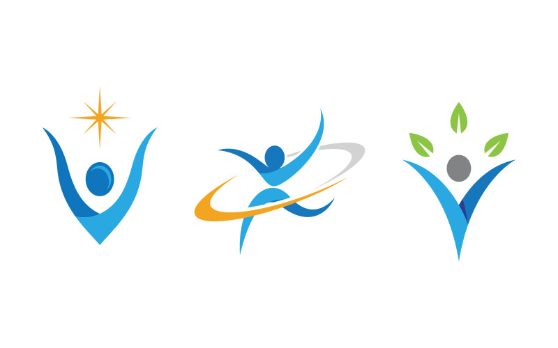 Healthy life Human character logo sign illustration v.120 Logo Template
