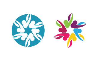 People group care community network and social logo design v.115