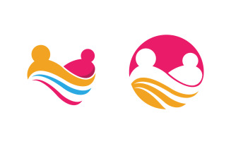 People group care community network and social logo design v.116