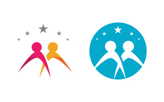 People group care community network and social logo design v.118