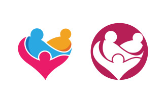 People group care community network and social logo design v.119
