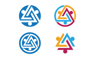 People group care community network and social logo design v.120