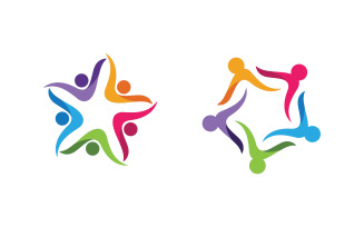 People group care community network and social logo design v.122