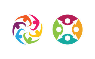 People group care community network and social logo design v.123