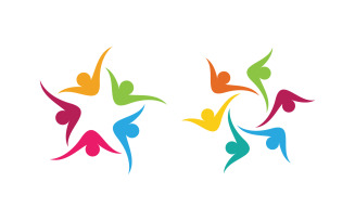 People group care community network and social logo design v.126