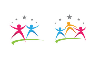 People group care community network and social logo design v.127